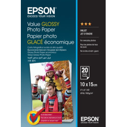 CARTA FOTOGRAFICA LUCIDA EPSON VALUE - 10X15 CM - 183 G/M2 - 20FG