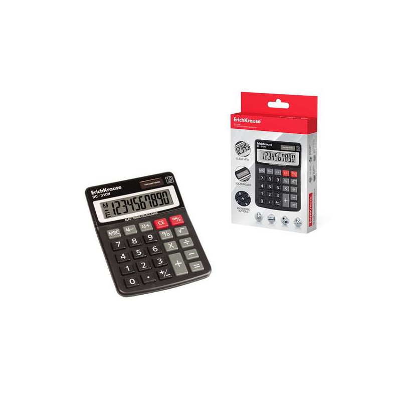 CALCOLATRICE DA TAVOLO ERICHKRAUSE DC-310N CON DISPLAY LCD A 10 CIFRE