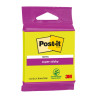 BLOCCHETTO DI 45 FOGLIETTI ADESIVI RIPOSIZIONABILI POST-IT SUPER STICKY - FORMA QUADRATA - 76X76 MM - COLORI ASSORTITI