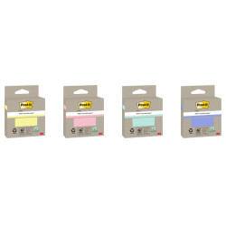 BLOCCHETTO DI 100 FOGLIETTI ADESIVI POST-IT RICICLATI - FORMA QUADRATA - COLORI ASSORTITI CASUALI