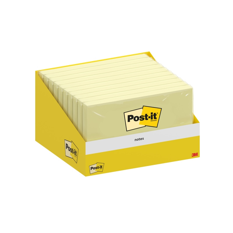 BLOCCHETTO DI 100 FOGLIETTI ADESIVI RIPOSIZIONABILI POST-IT - 76X127 MM- GIALLO CHIARO