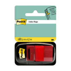 DISPENSER DI POST-IT CON 50 SEGNALIBRI RIPOSIZIONABILI 25,4 X 43,2 MM - FORTE ADESIONE - ROSSO