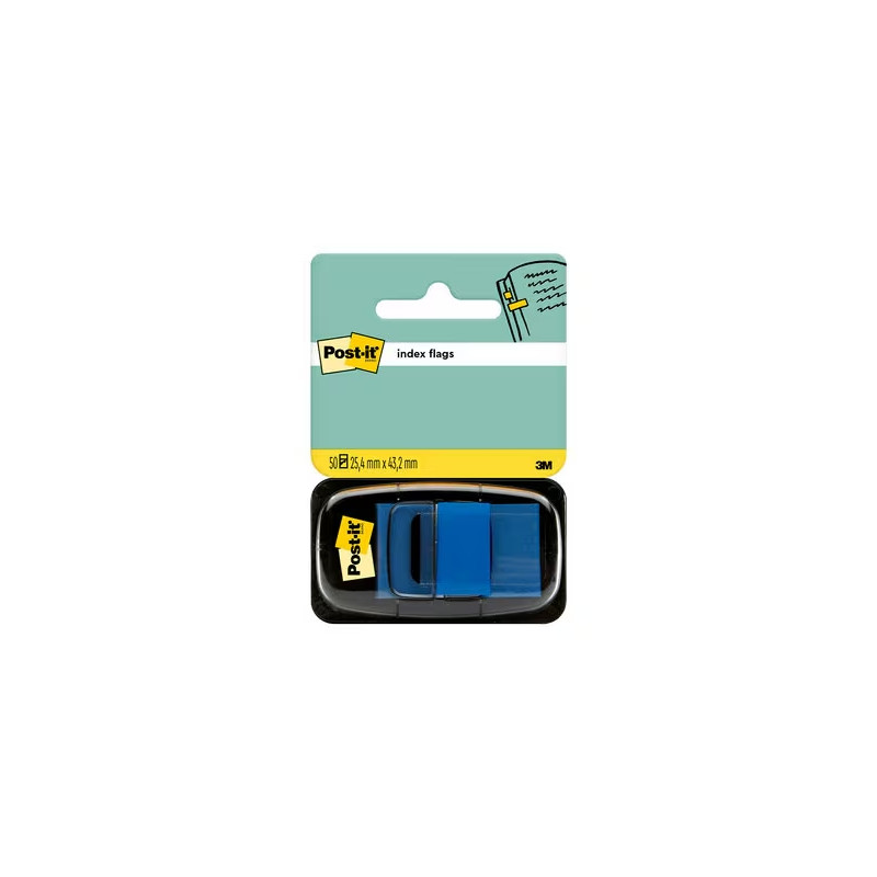 DISPENSER DI POST-IT CON 50 SEGNALIBRI RIPOSIZIONABILI 25,4 X 43,2 MM - FORTE ADESIONE - BLU