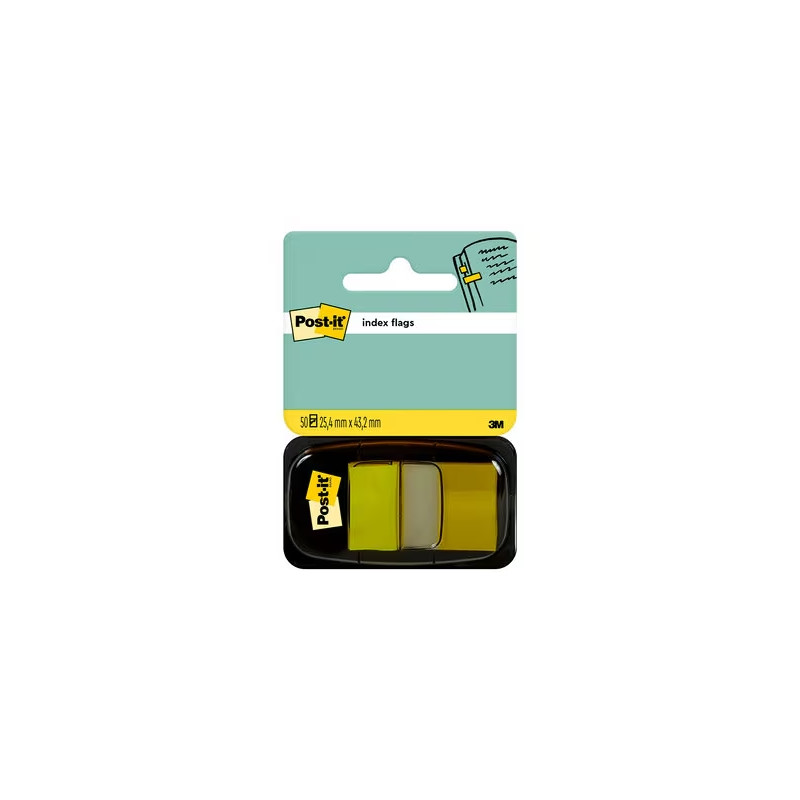 DISPENSER DI POST-IT CON 50 SEGNALIBRI RIPOSIZIONABILI 25,4 X 43,2 MM - FORTE ADESIONE - GIALLO