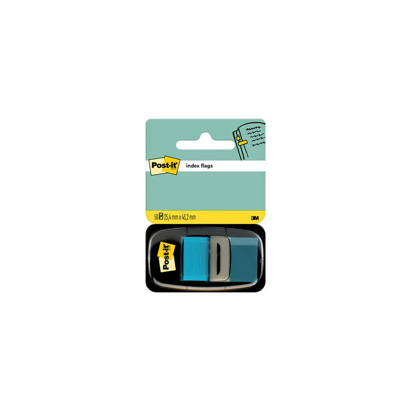 DISPENSER DI POST-IT CON 50 SEGNALIBRI RIPOSIZIONABILI 25,4 X 43,2 MM - FORTE ADESIONE - AZZURRO CHIARO