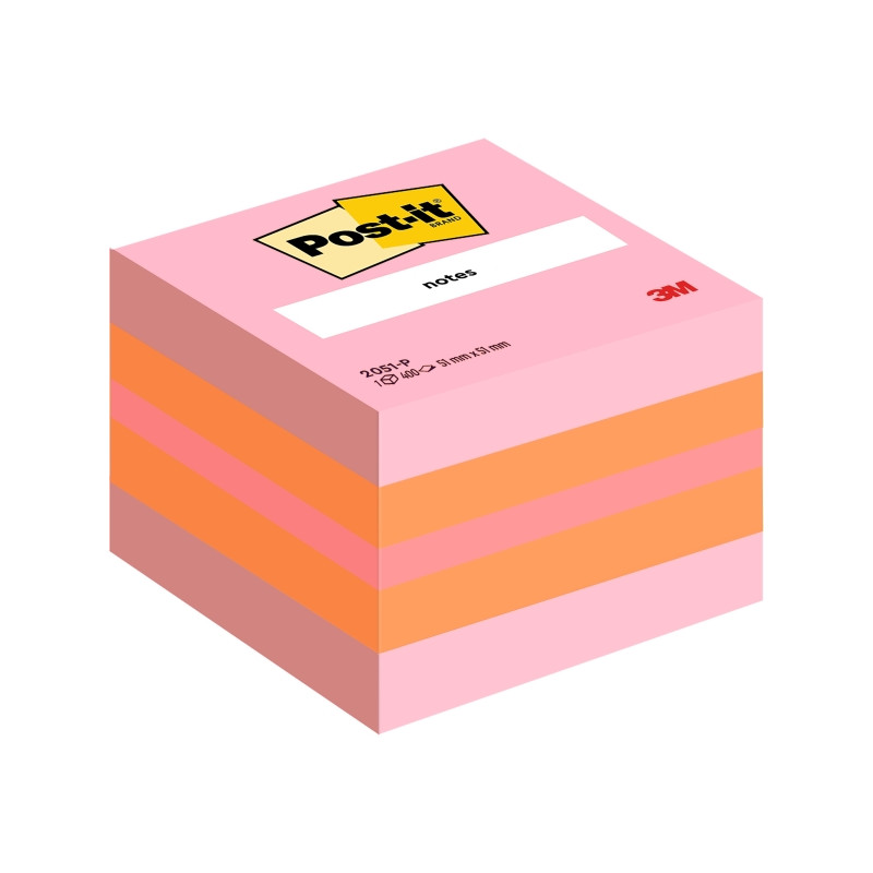 CUBO DI POST-IT DA 400 FOGLIETTI ADESIVI RIPOSIZIONABILI - 51X51 MM - COLORI ASSORTITI