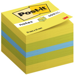 CUBO DI POST-IT DA 400 FOGLIETTI ADESIVI RIPOSIZIONABILI - 51X51 MM - COLORI GIALLO