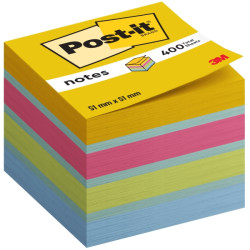 CUBO DI POST-IT DA 400 FOGLIETTI ADESIVI RIPOSIZIONABILI - 51X51 MM - COLORI MIX