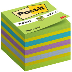 CUBO DI POST-IT DA 450 FOGLIETTI ADESIVI RIPOSIZIONABILI - 76X76 MM