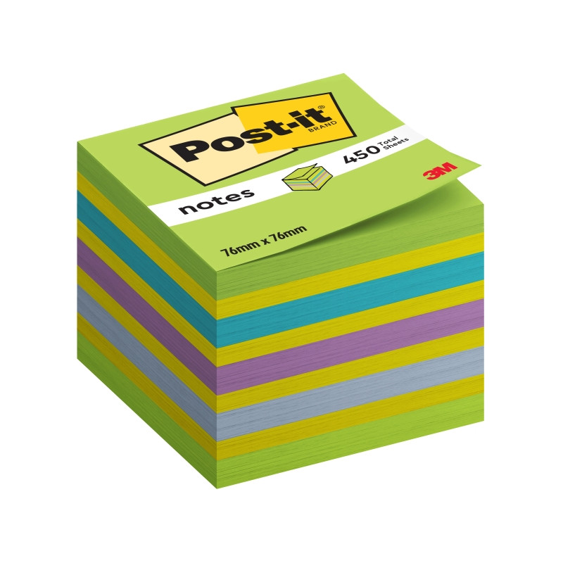 CUBO DI POST-IT DA 450 FOGLIETTI ADESIVI RIPOSIZIONABILI - 76X76 MM