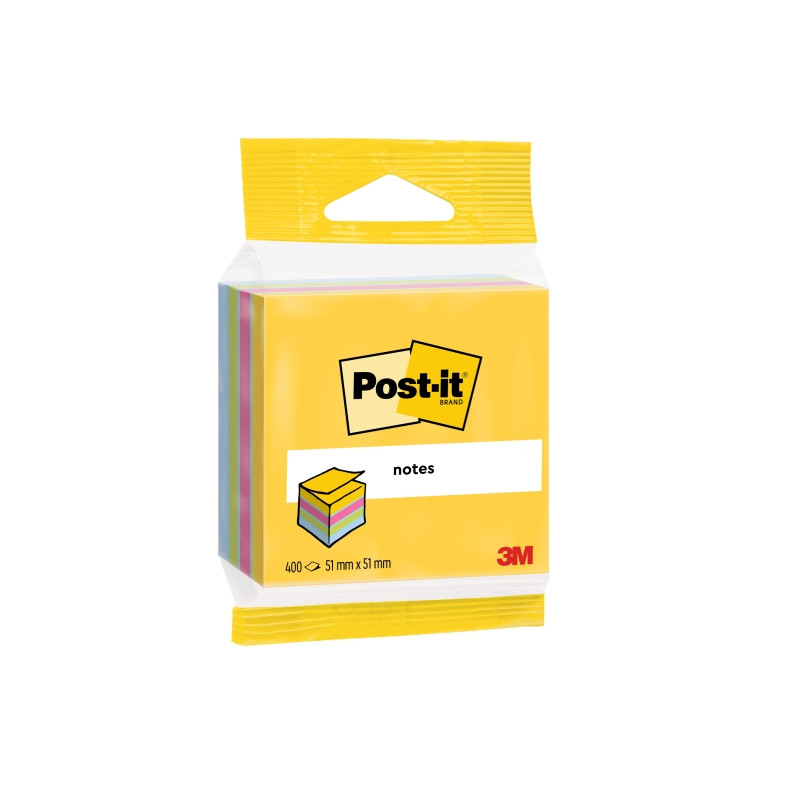 CUBO DI POST-IT DA 400 FOGLIETTI ADESIVI RIPOSIZIONABILI - 51X51 MM