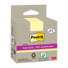 CONFEZIONE DA 4 BLOCCHETTI DI POST-IT SUPER STICKY DA 70 FOGLIETTI ADESIVI RICICLATI - 76X76 MM - GIALLO CHIARO