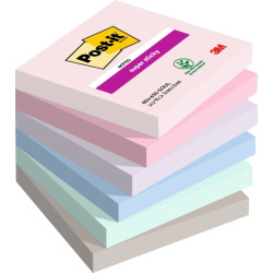 CONFEZIONE DA 6 BLOCCHETTI DI POST-IT SUPER STICKY DA 90 FOGLIETTI ADESIVI RIPOSIZIONABILI - 76X76