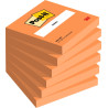 CONFEZIONE DA 6 BLOCCHETTI DI POST-IT DA 100 FOGLIETTI ADESIVI RIPOSIZIONABILI - 76X76 MM - ARANCIONE