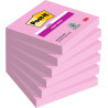 CONFEZIONE DA 6 BLOCCHETTI DI POST-IT SUPER STICKY DA 90 FOGLIETTI ADESIVI RIPOSIZIONABILI -76X76 MM - ROSA