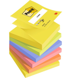 CONFEZIONE DA 6 BLOCCHETTI DI POST-IT DA 100 FOGLIETTI ADESIVI RIPOSIZIONABILI A Z, 76X76 MM