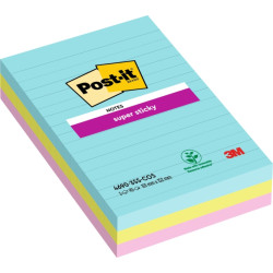 CONFEZIONE DA 3 BLOCCHETTI DI POST-IT SUPER STICKY DA 90 FOGLIETTI ADESIVI RIPOSIZIONABILI - 101X152 MM