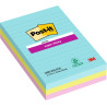 CONFEZIONE DA 3 BLOCCHETTI DI POST-IT SUPER STICKY DA 90 FOGLIETTI ADESIVI RIPOSIZIONABILI - 101X152 MM