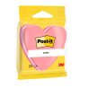 BLOCCHETTO DI POST-IT CON 225 FOGLIETTI ADESIVI RIPOSIZIONABILI - FORMA A CUORE - 70X70 MM - ROSA