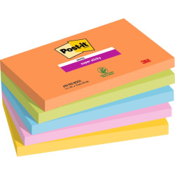 CONFEZIONE DA 5 BLOCCHETTI DI POST-IT SUPER STICKY DA 90 FOGLIETTI ADESIVI RIPOSIZIONABILI - 127X76 MM