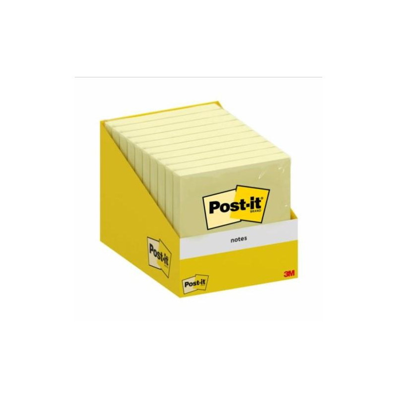 CONFEZIONE DA 10 BLOCCHETTI DI POST-IT DA 100 FOGLIETTI ADESIVI RIPOSIZIONABILI - 76X76 MM - GIALLO CHIARO