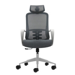SEDIA DA UFFICIO ERGONOMICA OQONOS CHERG 008 CON POGGIATESTA CERVICALE - GRIGIO
