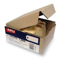 CONFEZIONE DA 1000 ETICHETTE APLI CON RONDELLA PER APPENDERLE, 80 X 38 MM - COLORE CREMA