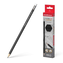 MATITA ERICHKRAUSE JET BLACK 101 HB CON GOMMA - NERA