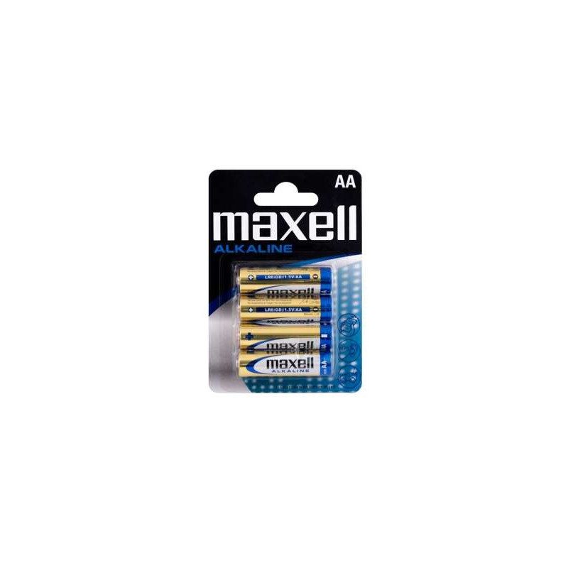 CONFEZIONE DA 4 BATTERIE ALCALINE MAXELL LR06 AA DA 1,5 V