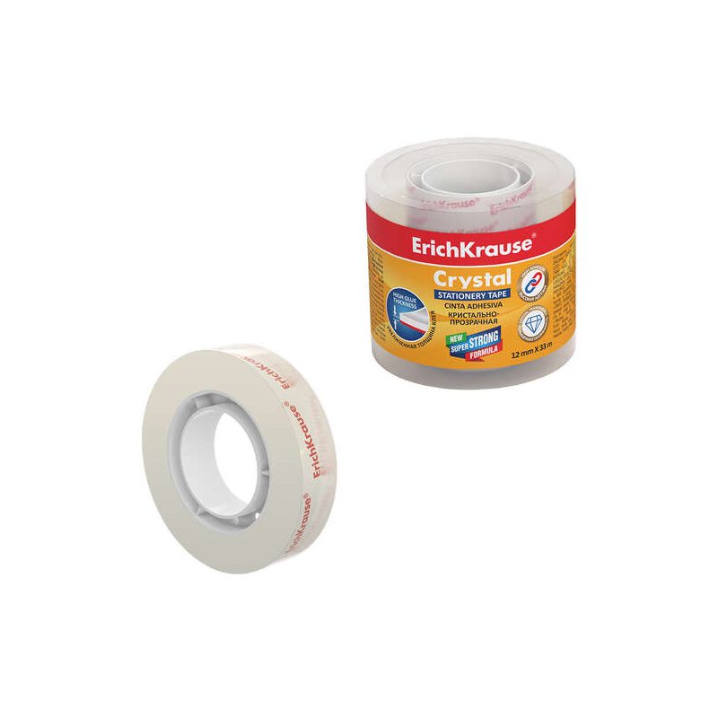 NASTRO ADESIVO TRASPARENTE ERICHKRAUSE CRYSTAL - 12 MM X 33 M - TRASPARENTE
